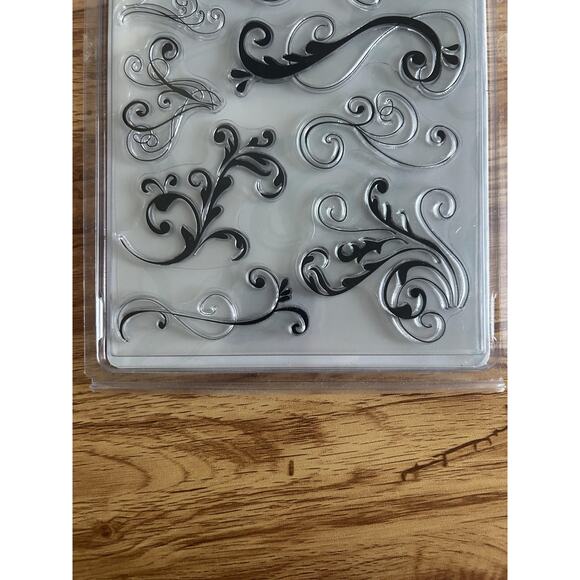 Autumn Leaves Clear Stamps Flourishes v2 Rhonna Farrer Technique Tuesday WhirlyG - Picture 2 of 16